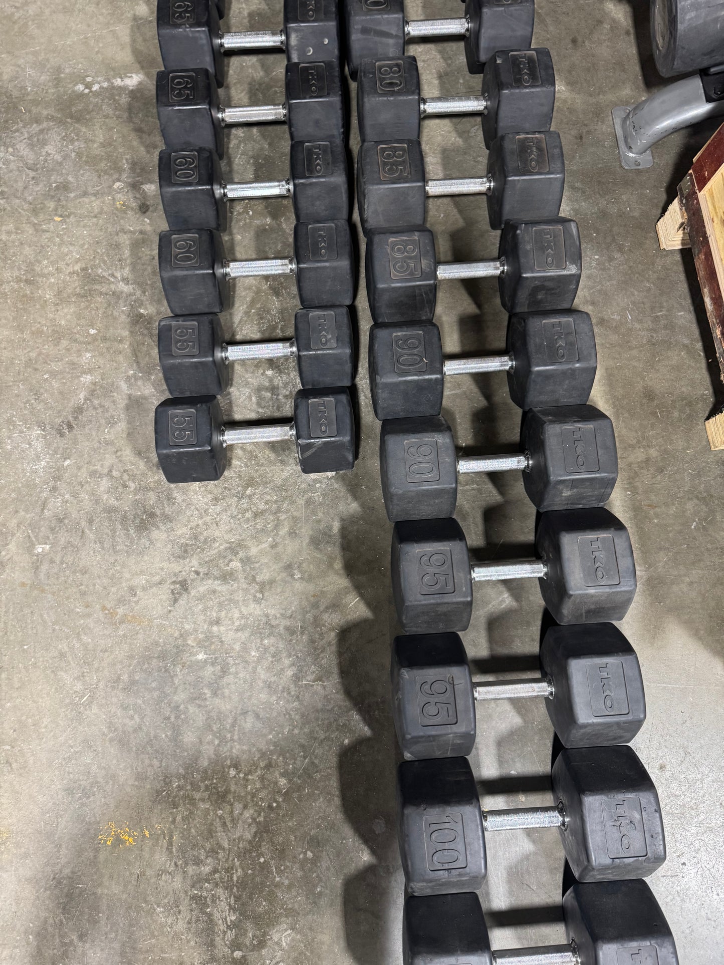 55-100lb TKO Hex Head Dumbbells 814TXR-B10