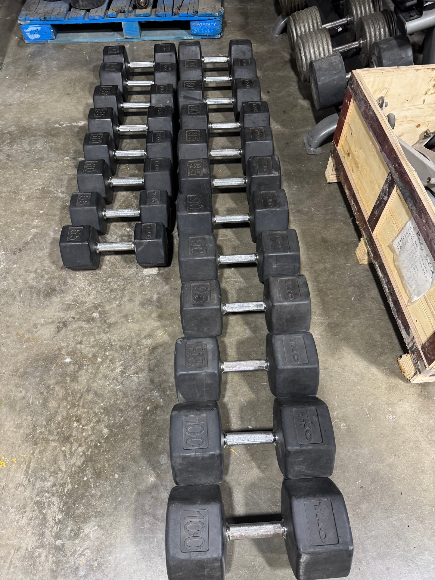 55-100lb TKO Hex Head Dumbbells 814TXR-B10