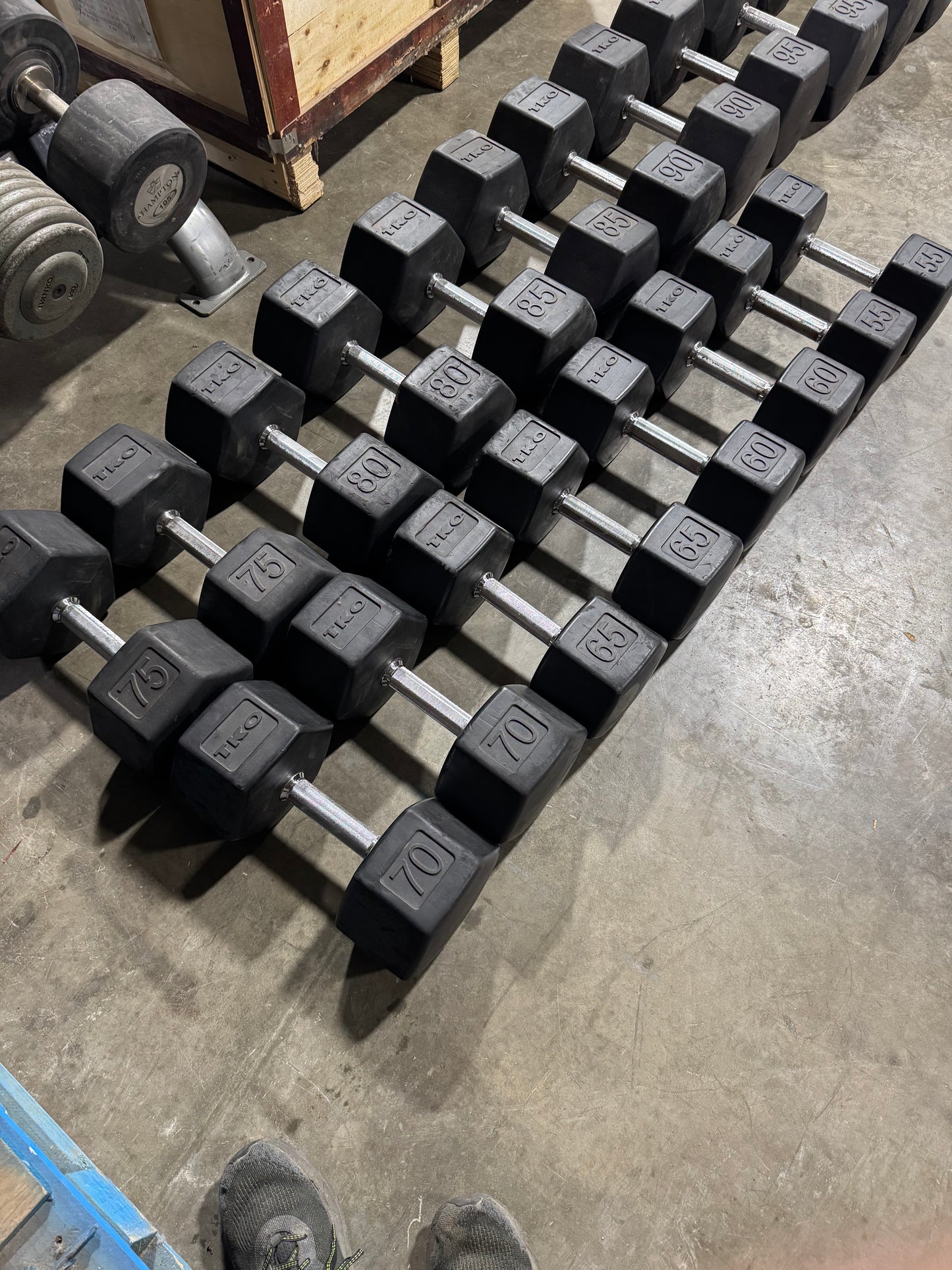 55-100lb TKO Hex Head Dumbbells 814TXR-B10