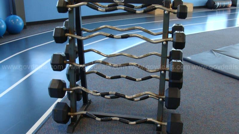 Hampton EZ Curl Barbells w/ Rack 20-110lbs