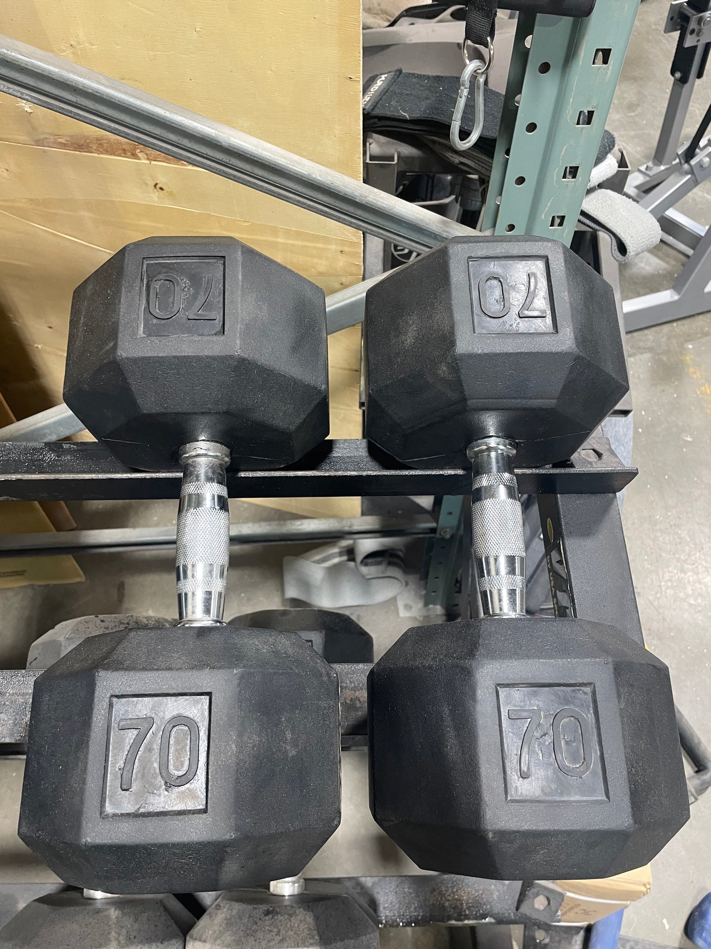 Rubber Hex Head Dumbbell 70lb Set