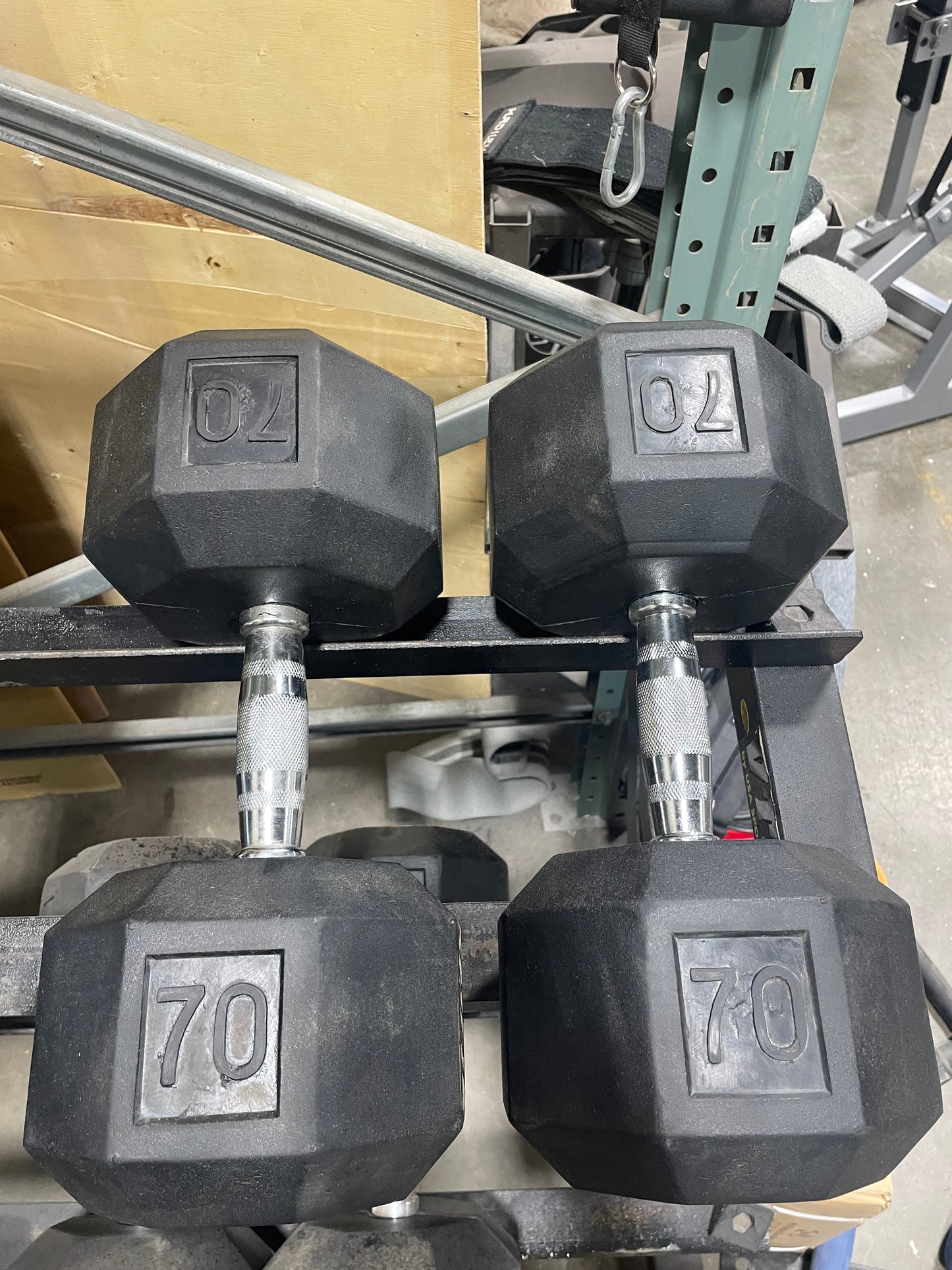 Rubber Hex Head Dumbbell 70lb Set