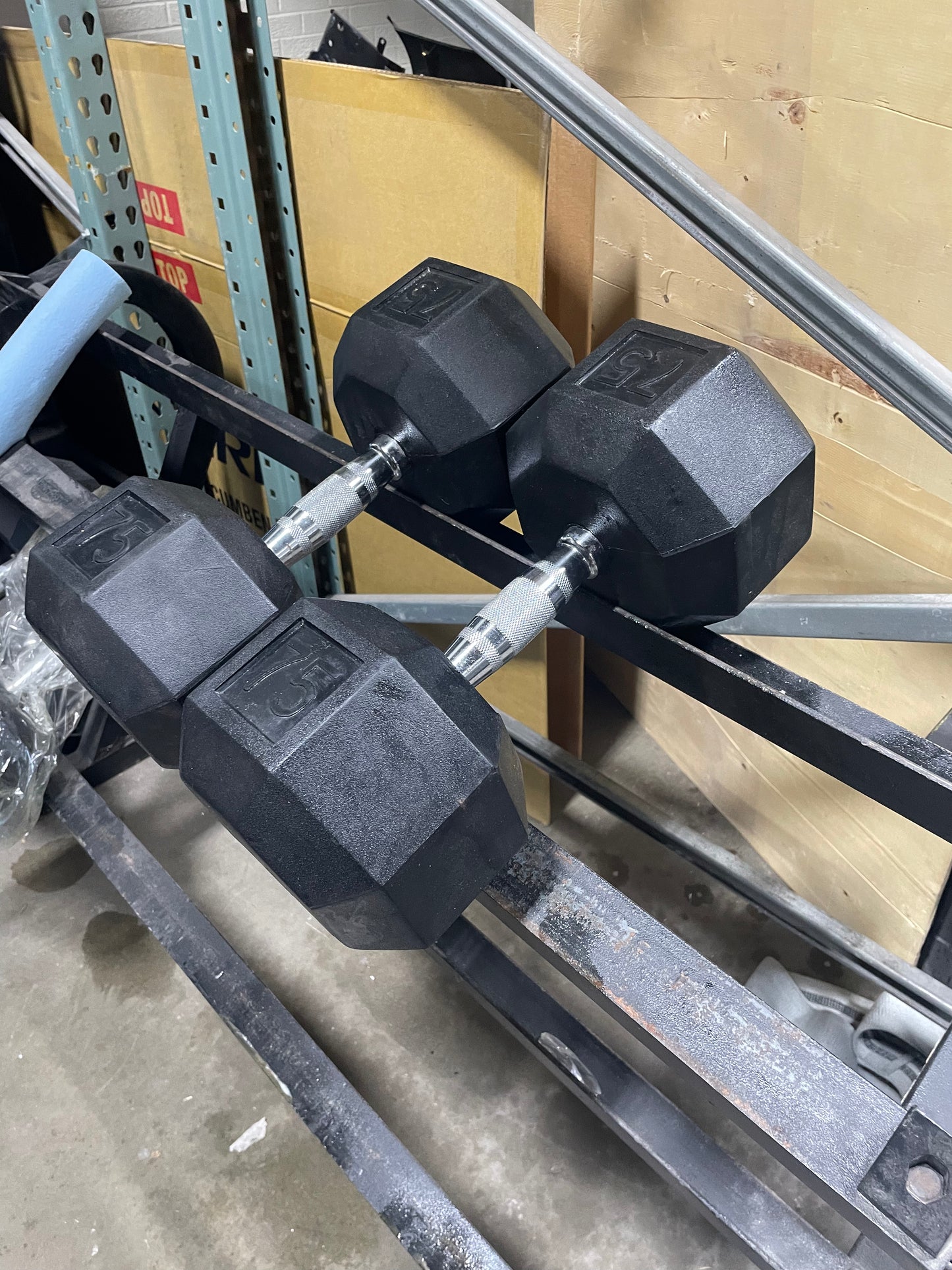 Rubber Hex Head Dumbbell 75lb set