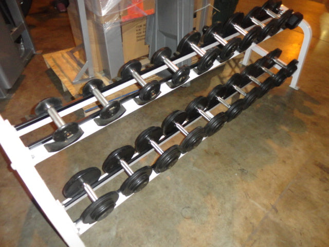 Intek Urethan Pro Style 5-50lbs Dumbbells w/ 2 tier rack