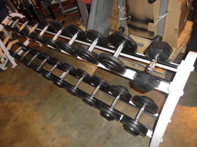 Intek Urethan Pro Style 5-50lbs Dumbbells w/ 2 tier rack