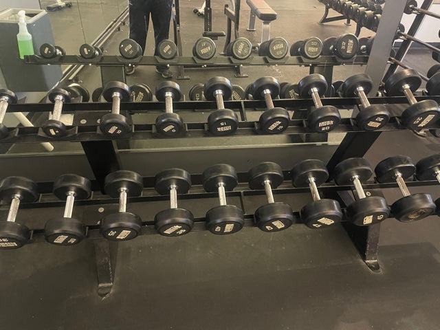 5-50lbs Intek Dumbbells w/ rack