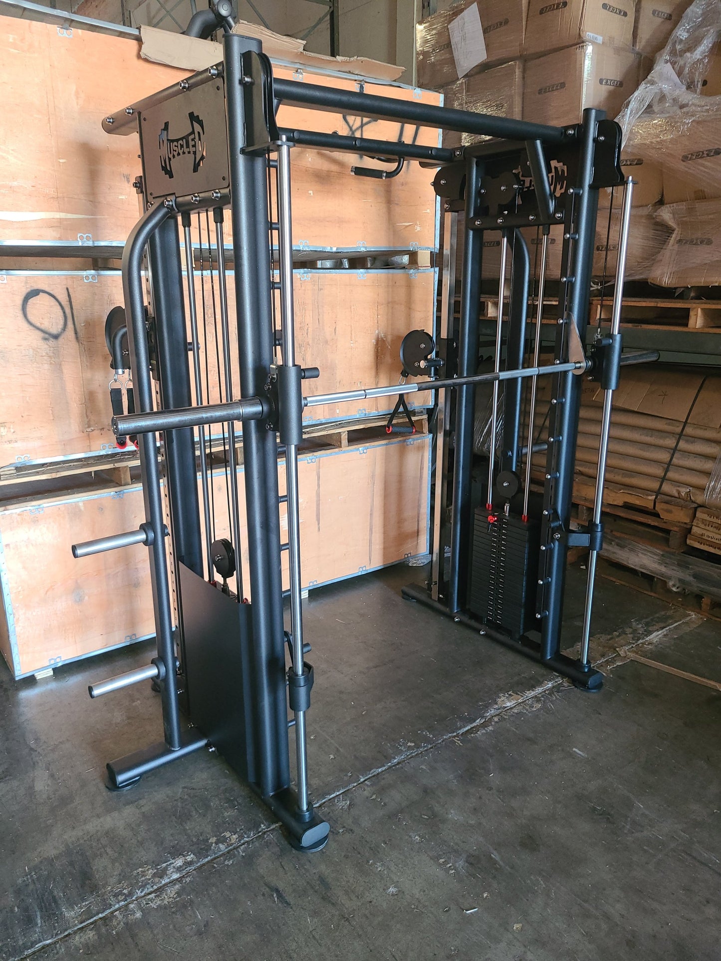 MDM-DPSM Dual Adjustable Pulley and Smith Machine Combo by Muscle D