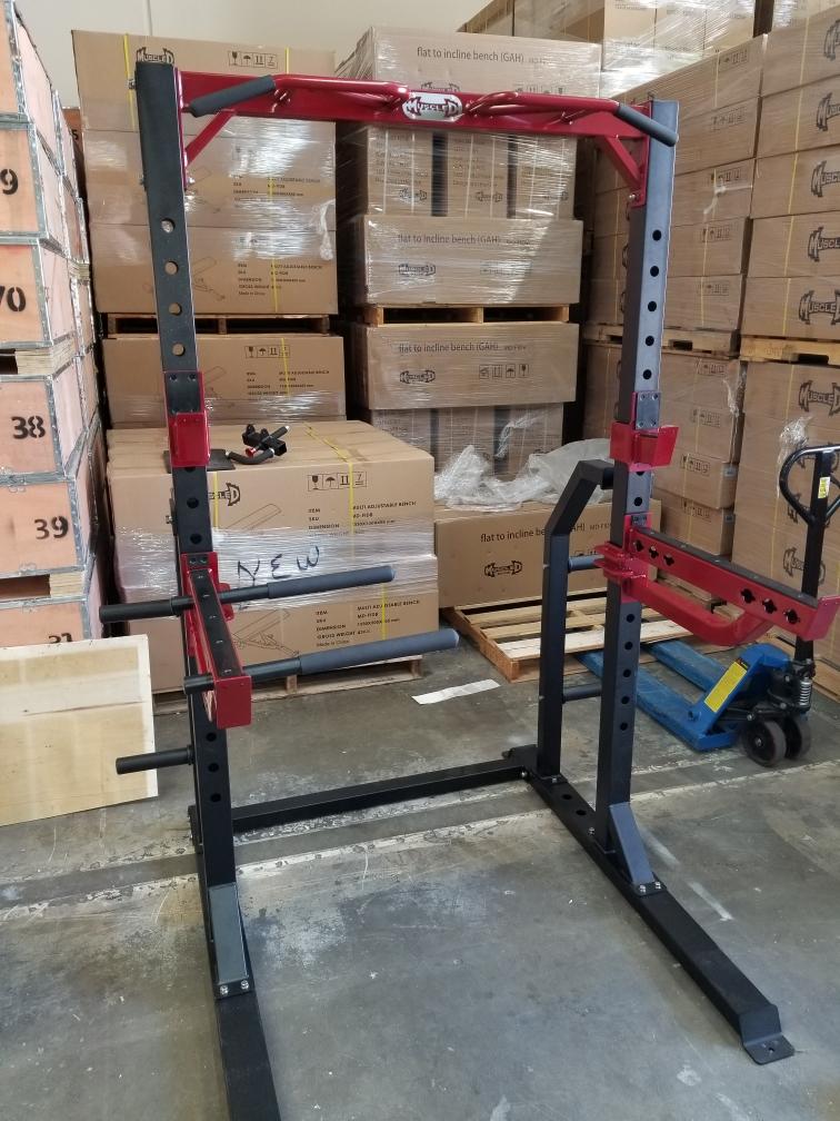 Muscle D Half Rack w/ J Hooks and Spotter Bars