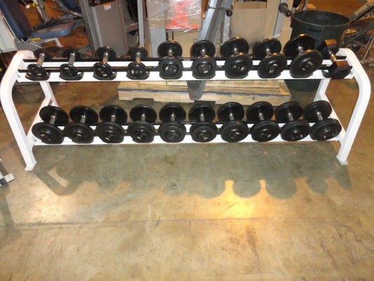 Intek Urethan Pro Style 5-50lbs Dumbbells w/ 2 tier rack