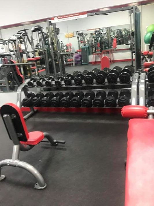 5-100lbs Urethane Pro Style Dumbbell w/ 2 tier rack