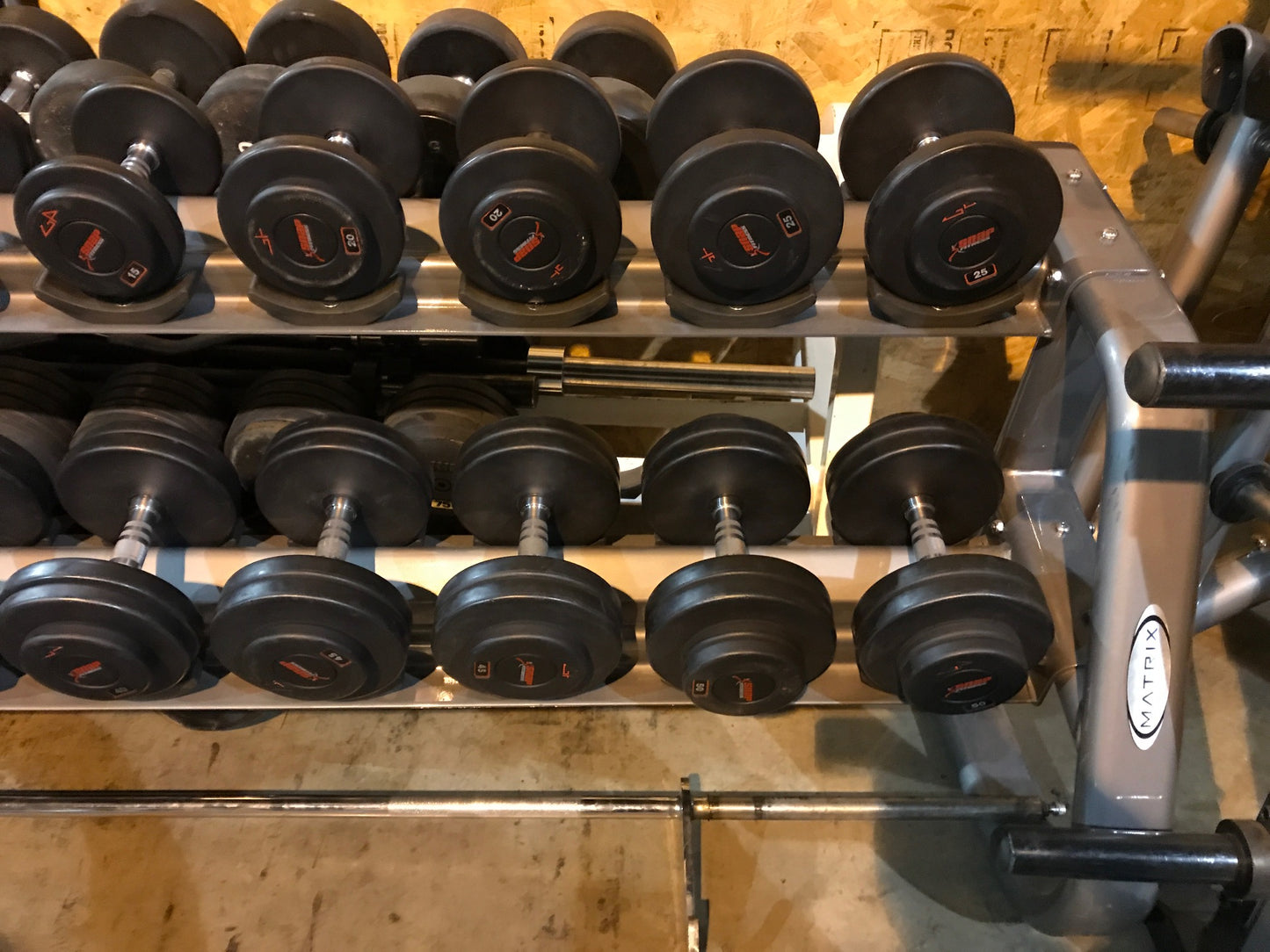 5-100lbs Urethane Pro Style Dumbbell w/ 2 tier rack